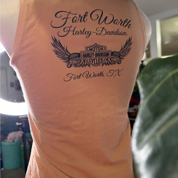 Harley-Davidson Orange Graphic Tank Top - Picture 2 of 5